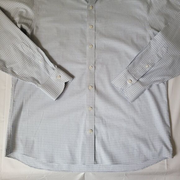 Proper Cloth Non-Iron Check Dress Shirt Men’s XL Blue White Button Down - Picture 9 of 9